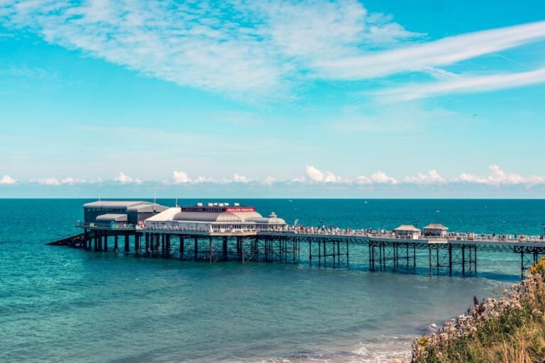 Cromer Pier stretching into the sea, Norfolk coast