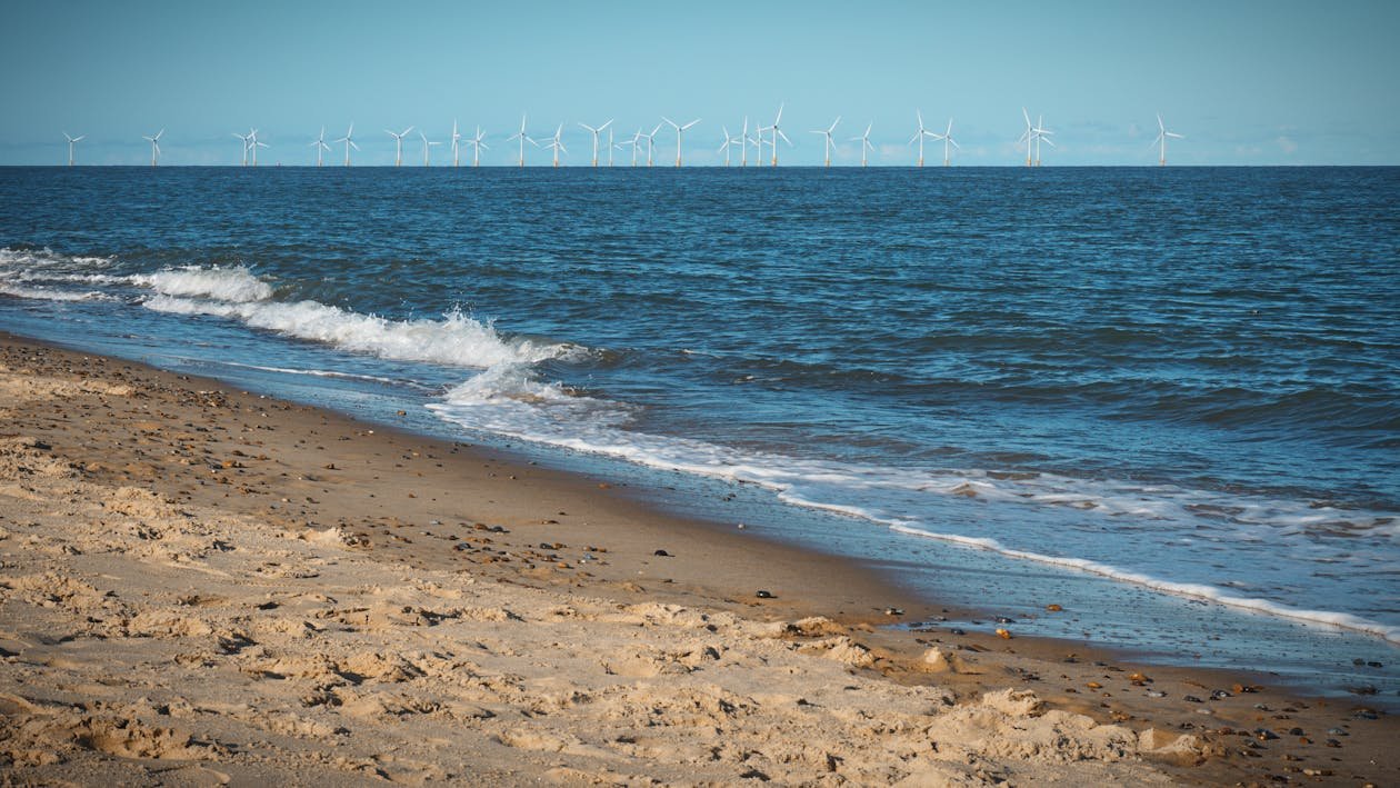 Serene Norfolk beach with gentle waves