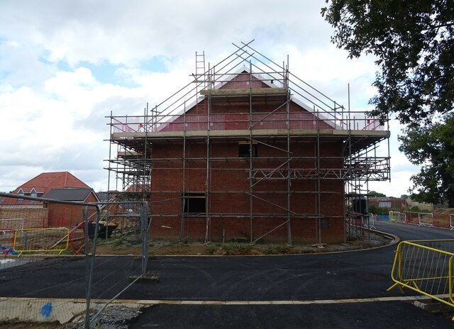 New houses on a development in Cringleford, on the south-west edge of Norwich, in 2024